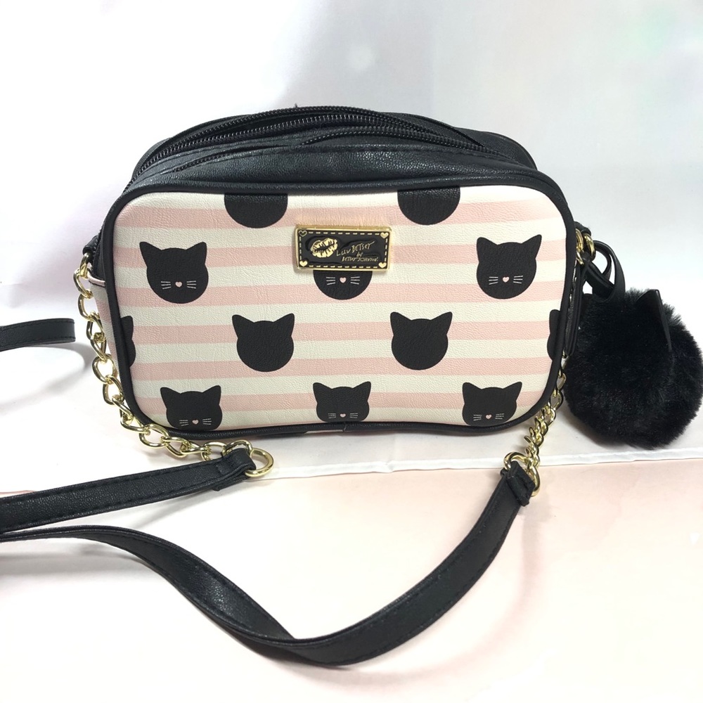NWOT Betsey Johnson Cat Striped Crossbody